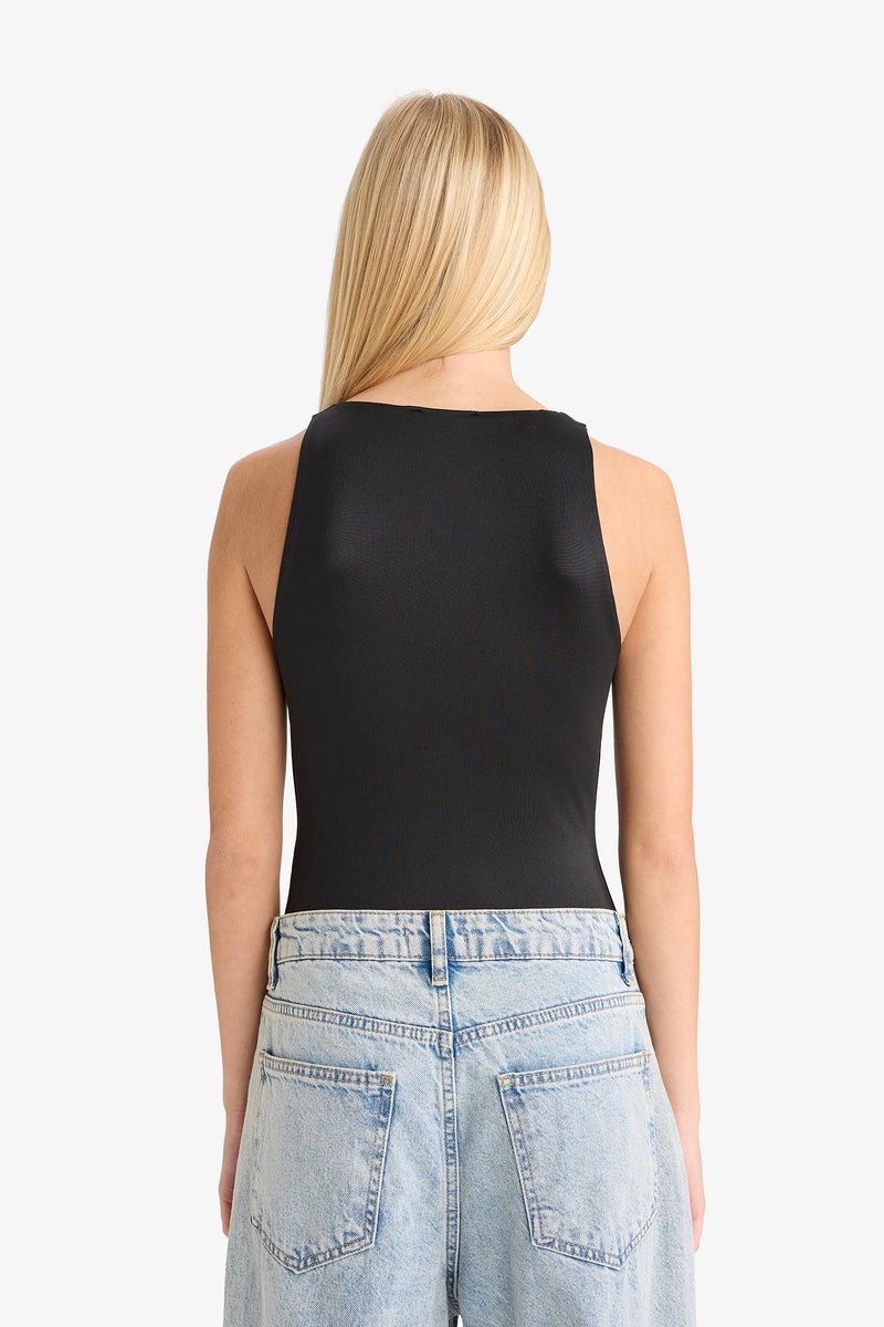 DeFacto Black Woman Slim Fit Coool Bodysuit Casual - Image 5